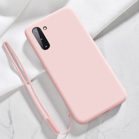 Silikon Hülle Handyhülle Ultra Dünn Flexible Schutzhülle 360 Grad Ganzkörper Tasche S04 für Samsung Galaxy Note 10 5G Rosa