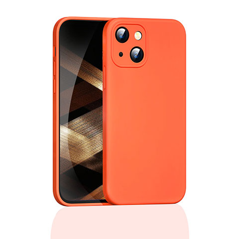 Silikon Hülle Handyhülle Ultra Dünn Flexible Schutzhülle 360 Grad Ganzkörper Tasche S05 für Apple iPhone 15 Orange