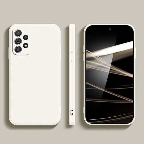 Silikon Hülle Handyhülle Ultra Dünn Flexible Schutzhülle 360 Grad Ganzkörper Tasche S05 für Samsung Galaxy A52s 5G Weiß