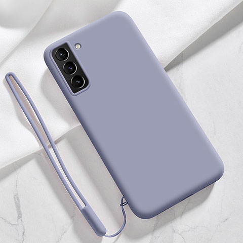 Silikon Hülle Handyhülle Ultra Dünn Flexible Schutzhülle 360 Grad Ganzkörper Tasche S05 für Samsung Galaxy S21 FE 5G Lavendel Grau