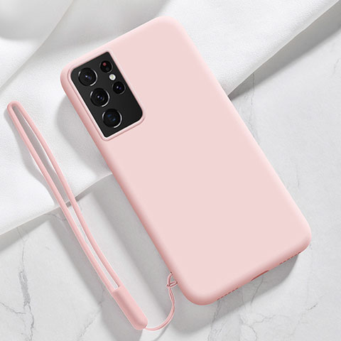 Silikon Hülle Handyhülle Ultra Dünn Flexible Schutzhülle 360 Grad Ganzkörper Tasche S05 für Samsung Galaxy S23 Ultra 5G Rosa