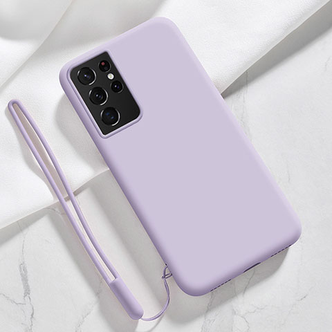 Silikon Hülle Handyhülle Ultra Dünn Flexible Schutzhülle 360 Grad Ganzkörper Tasche S05 für Samsung Galaxy S23 Ultra 5G Violett