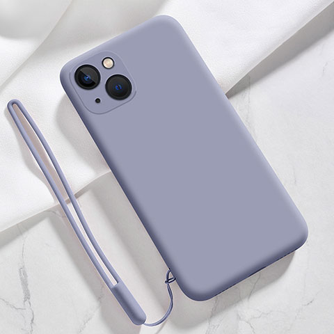 Silikon Hülle Handyhülle Ultra Dünn Flexible Schutzhülle 360 Grad Ganzkörper Tasche S08 für Apple iPhone 15 Plus Violett