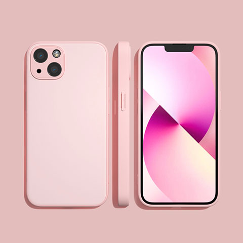 Silikon Hülle Handyhülle Ultra Dünn Flexible Schutzhülle 360 Grad Ganzkörper Tasche S09 für Apple iPhone 13 Mini Rosa