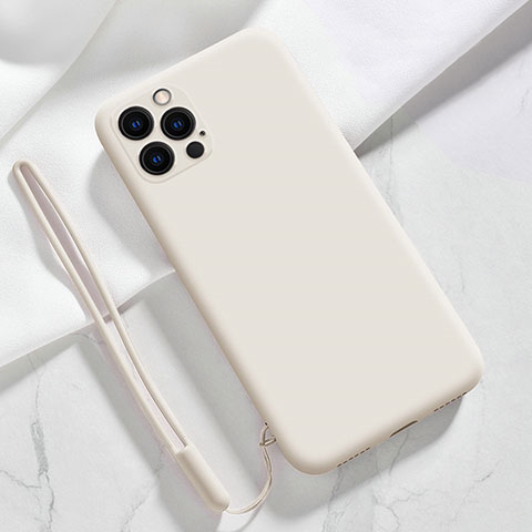 Silikon Hülle Handyhülle Ultra Dünn Flexible Schutzhülle 360 Grad Ganzkörper Tasche S09 für Apple iPhone 15 Pro Max Weiß