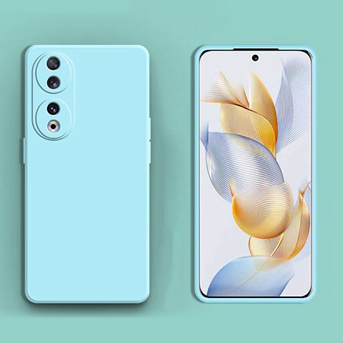 Silikon Hülle Handyhülle Ultra Dünn Flexible Schutzhülle 360 Grad Ganzkörper Tasche YK1 für Huawei Honor 90 5G Cyan