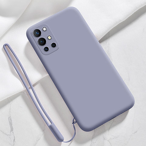 Silikon Hülle Handyhülle Ultra Dünn Flexible Schutzhülle 360 Grad Ganzkörper Tasche YK1 für OnePlus 9R 5G Lavendel Grau