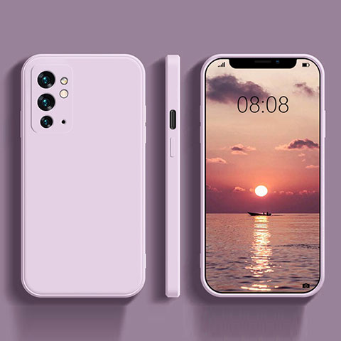 Silikon Hülle Handyhülle Ultra Dünn Flexible Schutzhülle 360 Grad Ganzkörper Tasche YK1 für OnePlus 9RT 5G Helles Lila