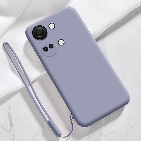 Silikon Hülle Handyhülle Ultra Dünn Flexible Schutzhülle 360 Grad Ganzkörper Tasche YK1 für OnePlus Ace 2V 5G Lavendel Grau