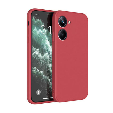 Silikon Hülle Handyhülle Ultra Dünn Flexible Schutzhülle 360 Grad Ganzkörper Tasche YK1 für Realme 10 Pro 5G Rot