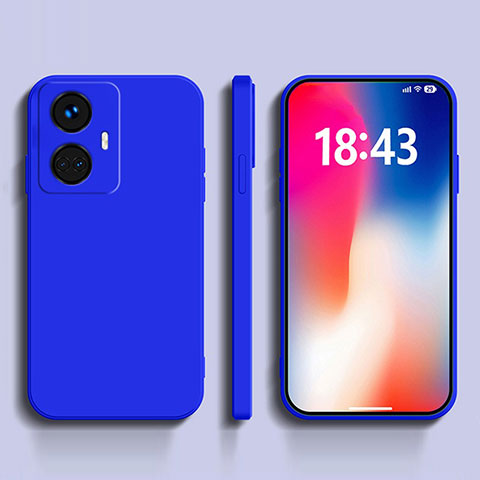 Silikon Hülle Handyhülle Ultra Dünn Flexible Schutzhülle 360 Grad Ganzkörper Tasche YK1 für Realme 10 Pro+ Plus 5G Blau