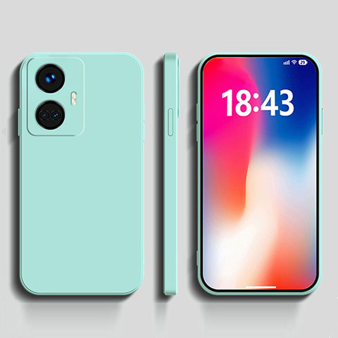 Silikon Hülle Handyhülle Ultra Dünn Flexible Schutzhülle 360 Grad Ganzkörper Tasche YK1 für Realme 10 Pro+ Plus 5G Cyan