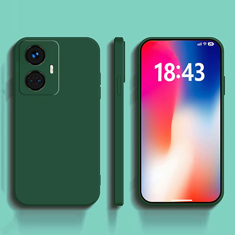 Silikon Hülle Handyhülle Ultra Dünn Flexible Schutzhülle 360 Grad Ganzkörper Tasche YK1 für Realme 10 Pro+ Plus 5G Nachtgrün