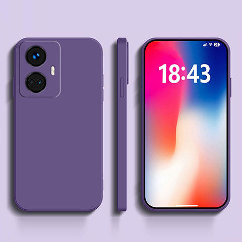 Silikon Hülle Handyhülle Ultra Dünn Flexible Schutzhülle 360 Grad Ganzkörper Tasche YK1 für Realme 10 Pro+ Plus 5G Violett