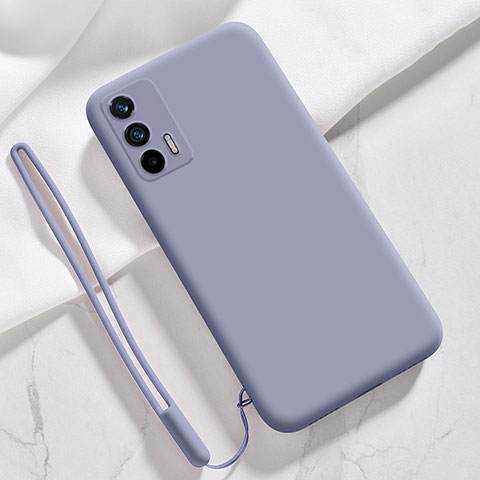 Silikon Hülle Handyhülle Ultra Dünn Flexible Schutzhülle 360 Grad Ganzkörper Tasche YK1 für Realme GT 5G Lavendel Grau