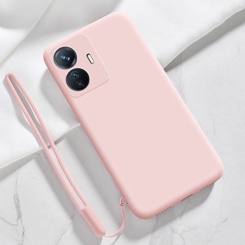 Silikon Hülle Handyhülle Ultra Dünn Flexible Schutzhülle 360 Grad Ganzkörper Tasche YK1 für Vivo iQOO Z6 Lite 5G Rosa