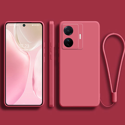 Silikon Hülle Handyhülle Ultra Dünn Flexible Schutzhülle 360 Grad Ganzkörper Tasche YK1 für Vivo iQOO Z6 Pro 5G Pink