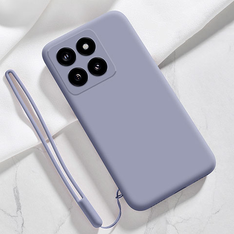 Silikon Hülle Handyhülle Ultra Dünn Flexible Schutzhülle 360 Grad Ganzkörper Tasche YK1 für Xiaomi Mi 14 Pro 5G Lavendel Grau