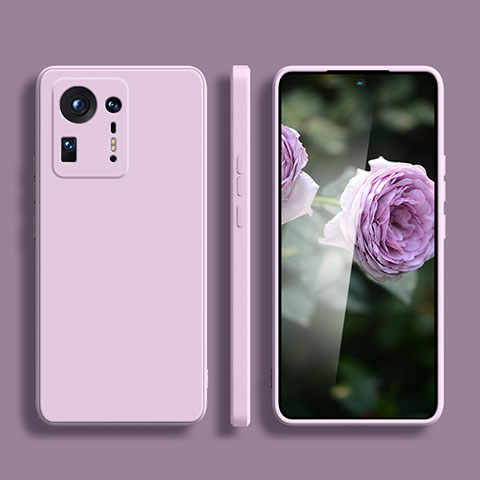 Silikon Hülle Handyhülle Ultra Dünn Flexible Schutzhülle 360 Grad Ganzkörper Tasche YK1 für Xiaomi Mi Mix 4 5G Helles Lila