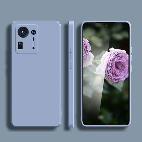 Silikon Hülle Handyhülle Ultra Dünn Flexible Schutzhülle 360 Grad Ganzkörper Tasche YK1 für Xiaomi Mi Mix 4 5G Lavendel Grau