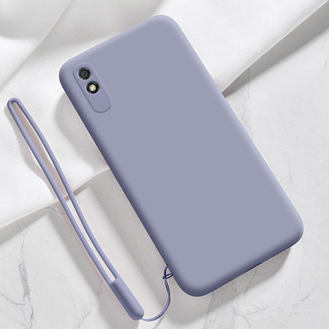 Silikon Hülle Handyhülle Ultra Dünn Flexible Schutzhülle 360 Grad Ganzkörper Tasche YK1 für Xiaomi Redmi 9A Lavendel Grau