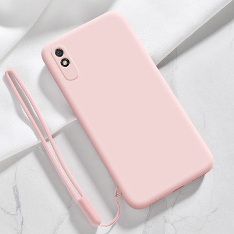 Silikon Hülle Handyhülle Ultra Dünn Flexible Schutzhülle 360 Grad Ganzkörper Tasche YK1 für Xiaomi Redmi 9A Rosa