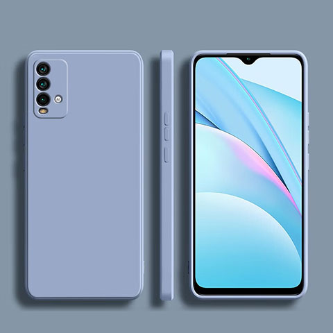 Silikon Hülle Handyhülle Ultra Dünn Flexible Schutzhülle 360 Grad Ganzkörper Tasche YK1 für Xiaomi Redmi 9T 4G Lavendel Grau