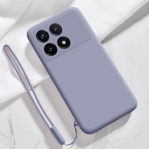 Silikon Hülle Handyhülle Ultra Dünn Flexible Schutzhülle 360 Grad Ganzkörper Tasche YK1 für Xiaomi Redmi K70 Pro 5G Lavendel Grau