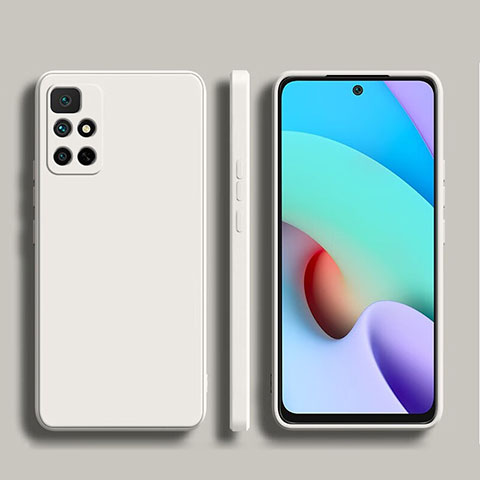 Silikon Hülle Handyhülle Ultra Dünn Flexible Schutzhülle 360 Grad Ganzkörper Tasche YK1 für Xiaomi Redmi Note 11 4G (2022) Weiß