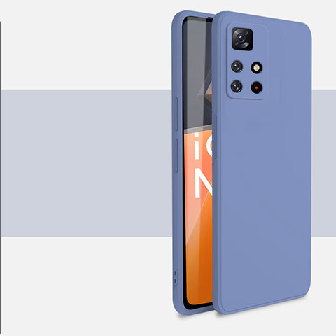 Silikon Hülle Handyhülle Ultra Dünn Flexible Schutzhülle 360 Grad Ganzkörper Tasche YK1 für Xiaomi Redmi Note 11 5G Lavendel Grau