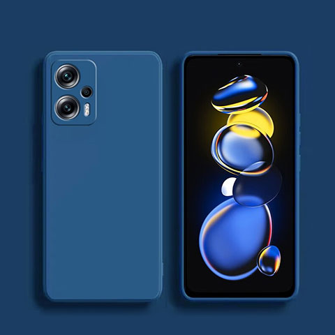 Silikon Hülle Handyhülle Ultra Dünn Flexible Schutzhülle 360 Grad Ganzkörper Tasche YK1 für Xiaomi Redmi Note 11T Pro+ Plus 5G Blau