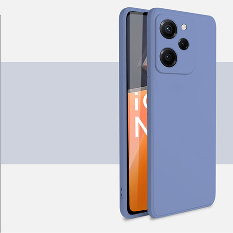 Silikon Hülle Handyhülle Ultra Dünn Flexible Schutzhülle 360 Grad Ganzkörper Tasche YK1 für Xiaomi Redmi Note 12 Pro Speed 5G Lavendel Grau