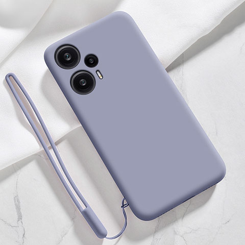 Silikon Hülle Handyhülle Ultra Dünn Flexible Schutzhülle 360 Grad Ganzkörper Tasche YK1 für Xiaomi Redmi Note 12 Turbo 5G Lavendel Grau