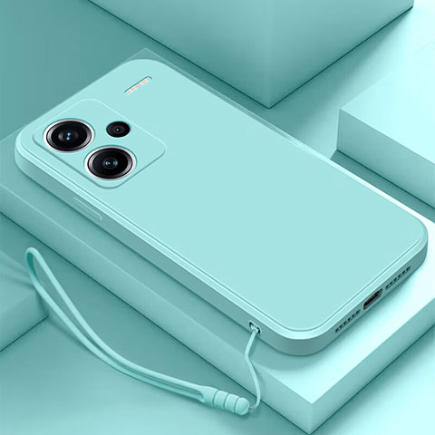 Silikon Hülle Handyhülle Ultra Dünn Flexible Schutzhülle 360 Grad Ganzkörper Tasche YK1 für Xiaomi Redmi Note 13 Pro+ Plus 5G Cyan