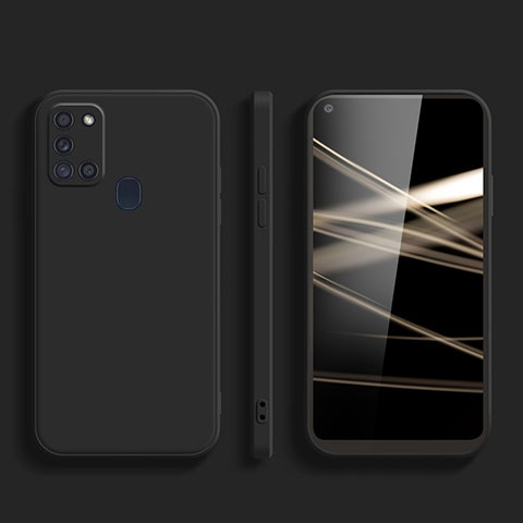 Silikon Hülle Handyhülle Ultra Dünn Flexible Schutzhülle 360 Grad Ganzkörper Tasche YK2 für Samsung Galaxy A21s Schwarz