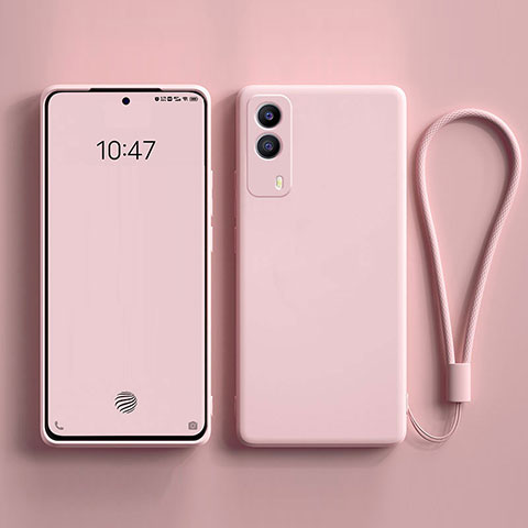 Silikon Hülle Handyhülle Ultra Dünn Flexible Schutzhülle 360 Grad Ganzkörper Tasche YK2 für Vivo iQOO Z5x 5G Rosa