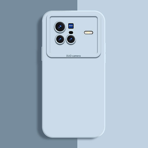 Silikon Hülle Handyhülle Ultra Dünn Flexible Schutzhülle 360 Grad Ganzkörper Tasche YK2 für Vivo X80 5G Hellblau