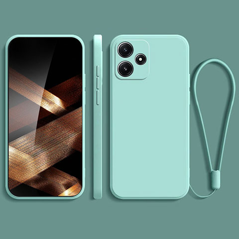 Silikon Hülle Handyhülle Ultra Dünn Flexible Schutzhülle 360 Grad Ganzkörper Tasche YK2 für Xiaomi Poco M6 Pro 5G Cyan