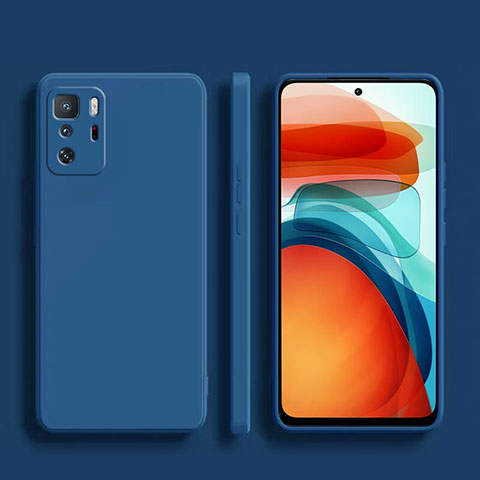 Silikon Hülle Handyhülle Ultra Dünn Flexible Schutzhülle 360 Grad Ganzkörper Tasche YK2 für Xiaomi Redmi Note 10 Pro 5G Blau