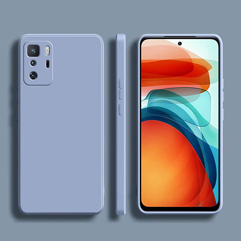 Silikon Hülle Handyhülle Ultra Dünn Flexible Schutzhülle 360 Grad Ganzkörper Tasche YK2 für Xiaomi Redmi Note 10 Pro 5G Lavendel Grau