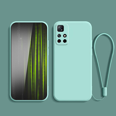 Silikon Hülle Handyhülle Ultra Dünn Flexible Schutzhülle 360 Grad Ganzkörper Tasche YK2 für Xiaomi Redmi Note 11T 5G Cyan