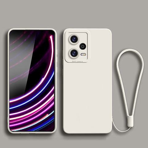 Silikon Hülle Handyhülle Ultra Dünn Flexible Schutzhülle 360 Grad Ganzkörper Tasche YK2 für Xiaomi Redmi Note 12 Pro 5G Weiß