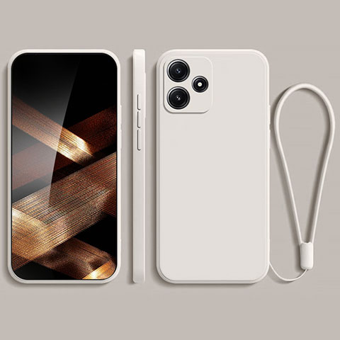 Silikon Hülle Handyhülle Ultra Dünn Flexible Schutzhülle 360 Grad Ganzkörper Tasche YK2 für Xiaomi Redmi Note 12R 5G Weiß