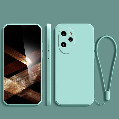 Silikon Hülle Handyhülle Ultra Dünn Flexible Schutzhülle 360 Grad Ganzkörper Tasche YK3 für Huawei Honor 100 Pro 5G Cyan