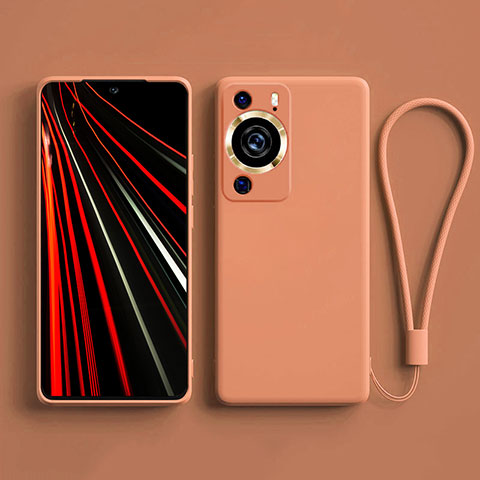 Silikon Hülle Handyhülle Ultra Dünn Flexible Schutzhülle 360 Grad Ganzkörper Tasche YK3 für Huawei P60 Orange