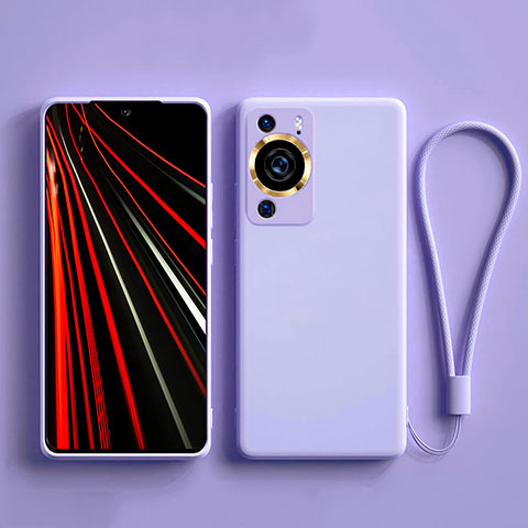 Silikon Hülle Handyhülle Ultra Dünn Flexible Schutzhülle 360 Grad Ganzkörper Tasche YK3 für Huawei P60 Pro Helles Lila