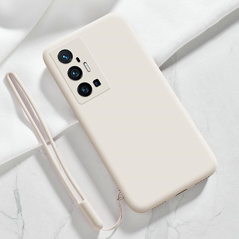 Silikon Hülle Handyhülle Ultra Dünn Flexible Schutzhülle 360 Grad Ganzkörper Tasche YK3 für Vivo X70 Pro+ Plus 5G Weiß