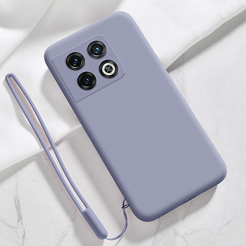 Silikon Hülle Handyhülle Ultra Dünn Flexible Schutzhülle 360 Grad Ganzkörper Tasche YK4 für OnePlus 10 Pro 5G Lavendel Grau