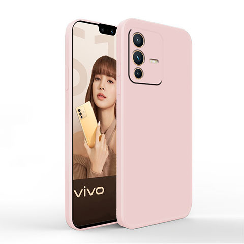 Silikon Hülle Handyhülle Ultra Dünn Flexible Schutzhülle 360 Grad Ganzkörper Tasche YK4 für Vivo V23 5G Rosa