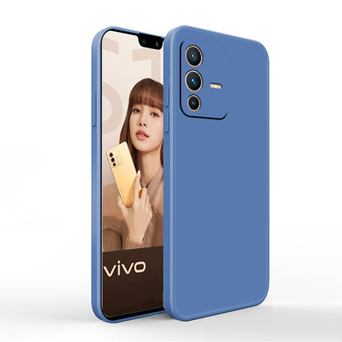 Silikon Hülle Handyhülle Ultra Dünn Flexible Schutzhülle 360 Grad Ganzkörper Tasche YK4 für Vivo V23 Pro 5G Blau